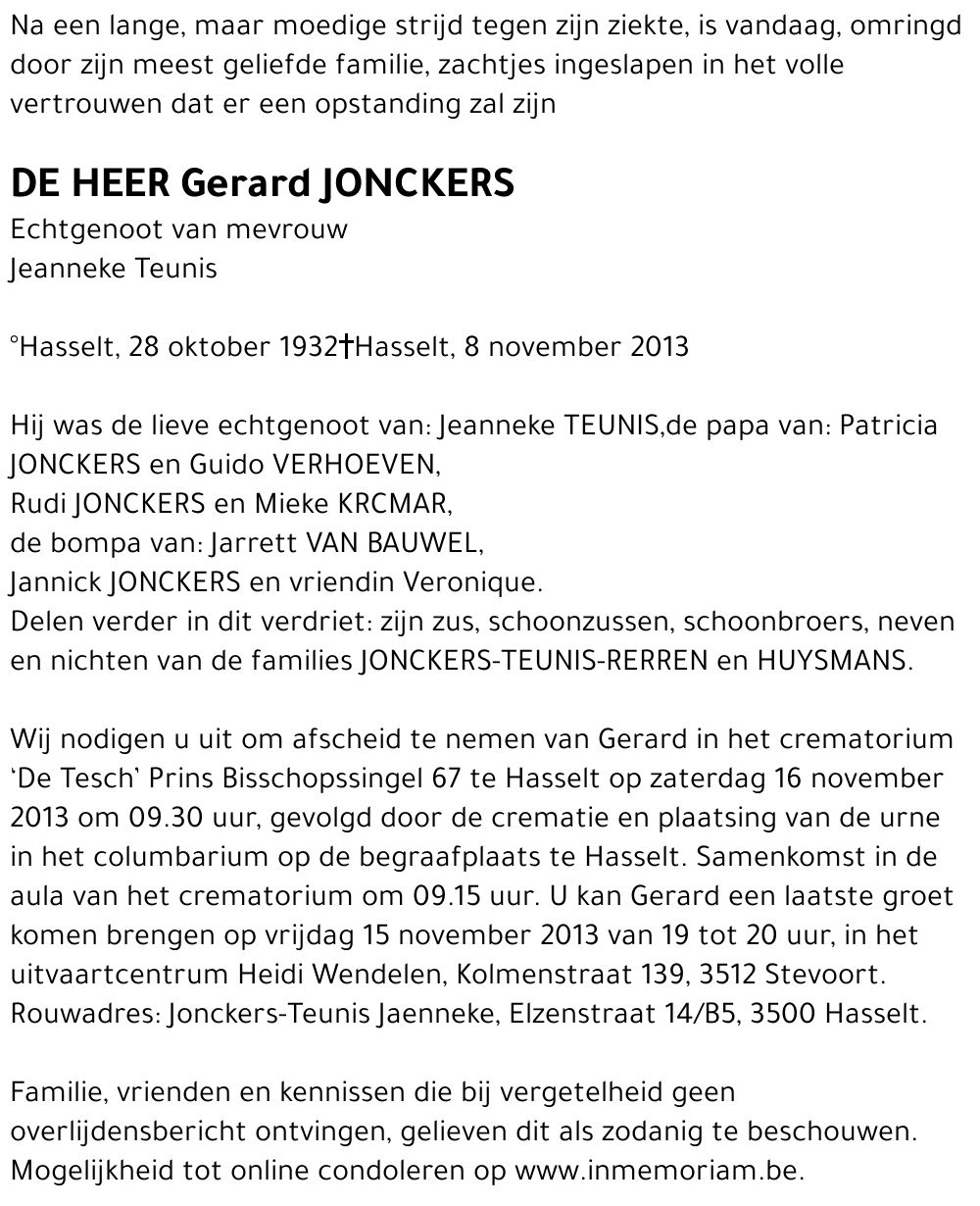 Gerard JONCKERS