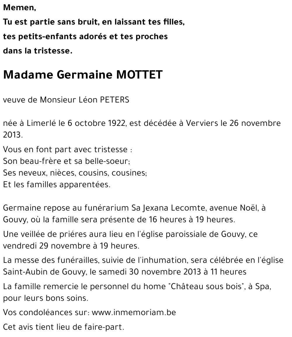 Germaine Mottet