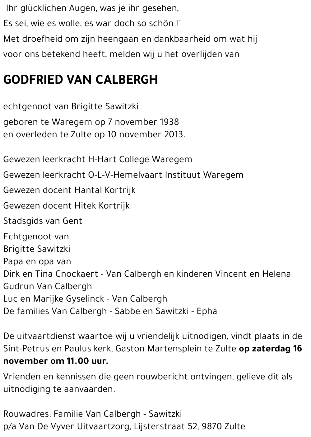 GODFRIED VAN CALBERGH