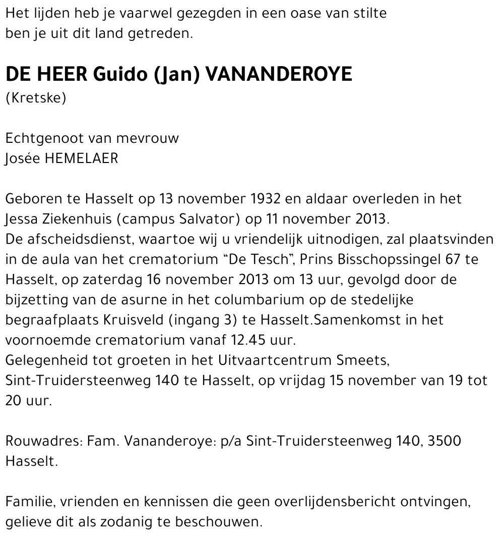 Guido (Jan) Vananderoye