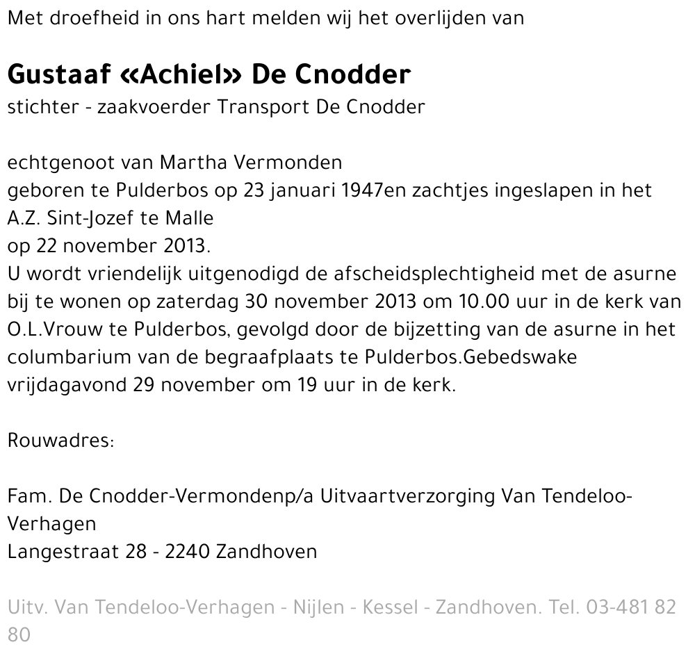 Gustaaf «Achiel» De Cnodder