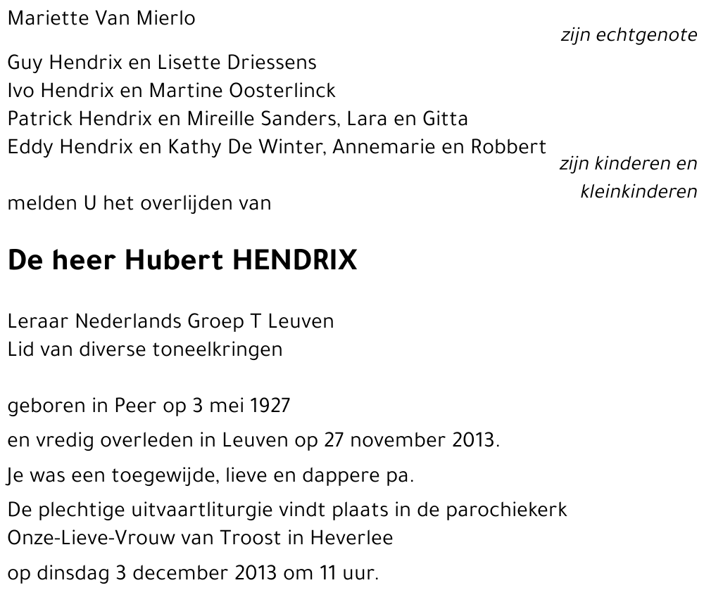 Hubert Hendrix