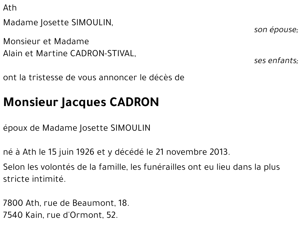 Jacques CADRON