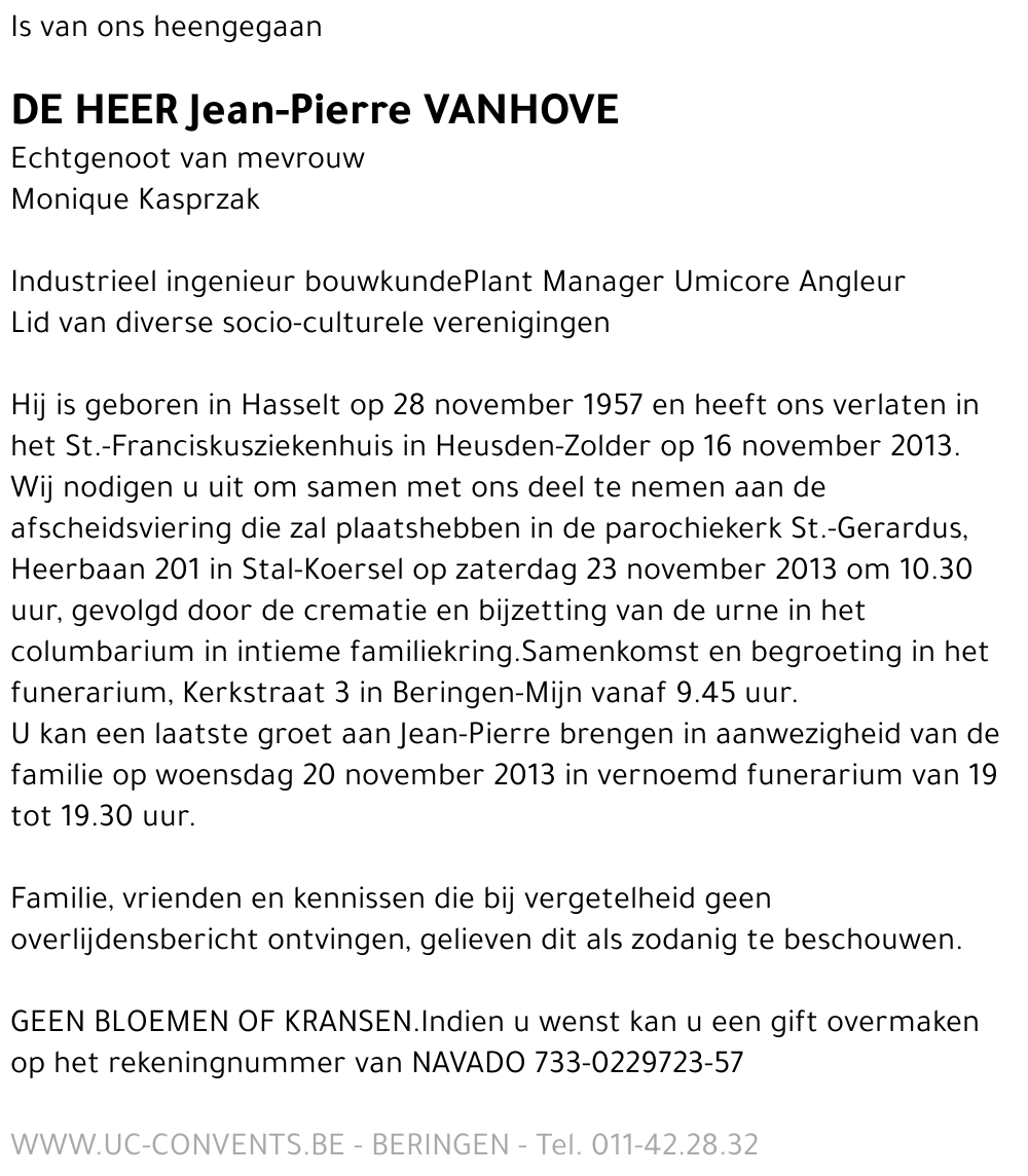 Jean-Pierre Vanhove