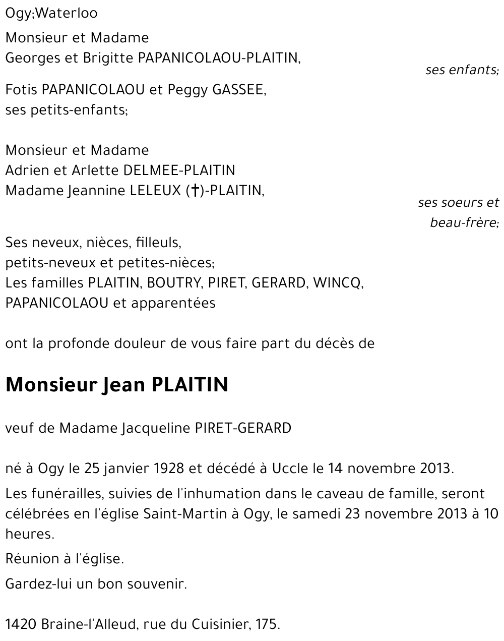 Jean PLAITIN