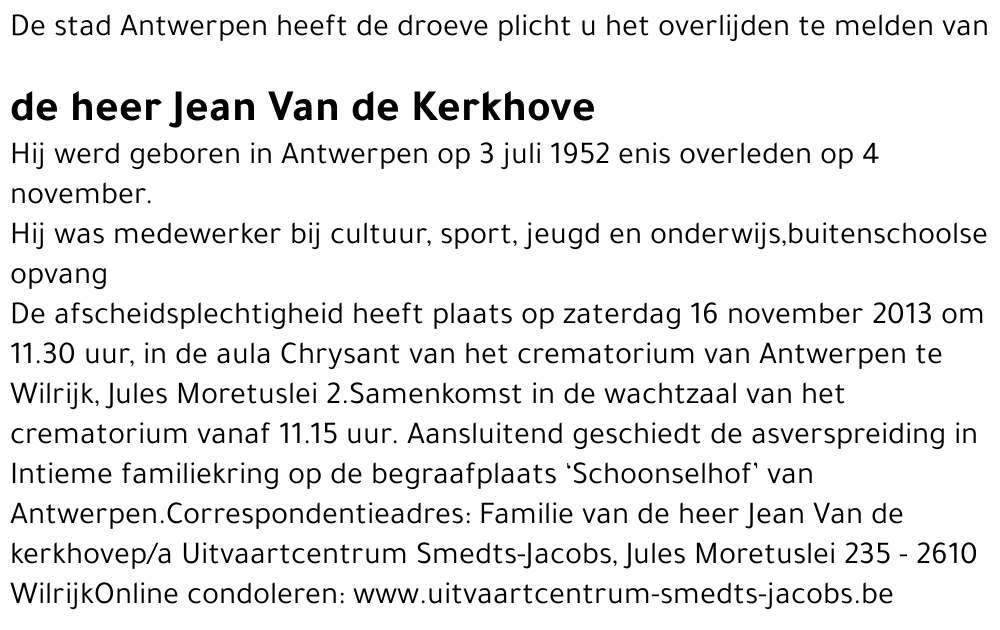 Jean Van De Kerkhove