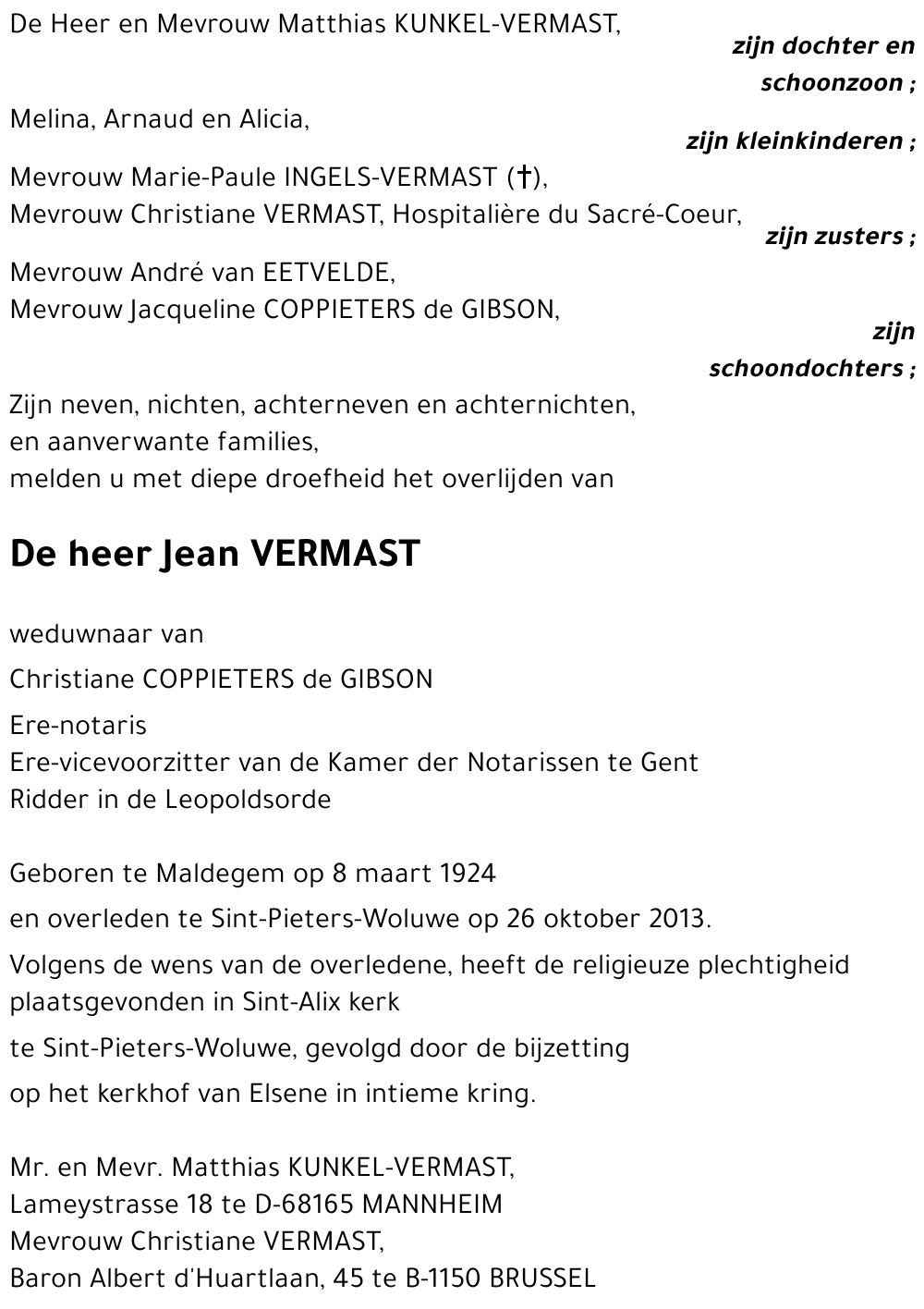 Jean VERMAST