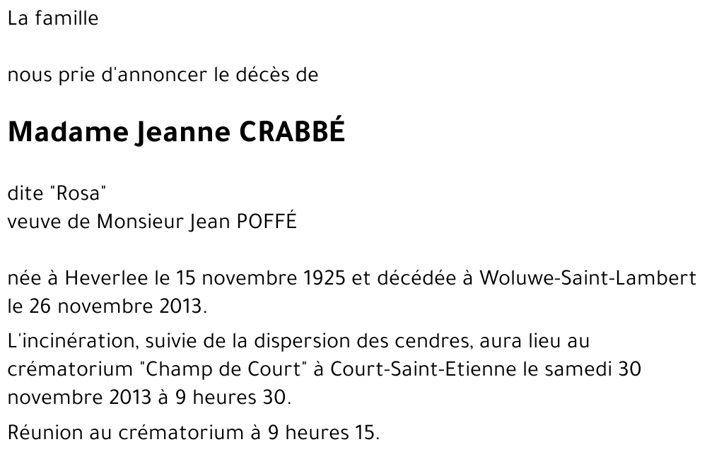 Jeanne CRABBÉ