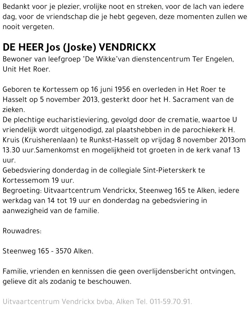 Jos (Joske) Vendrickx