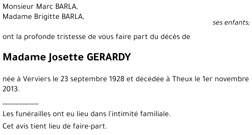 Josette GERARDY