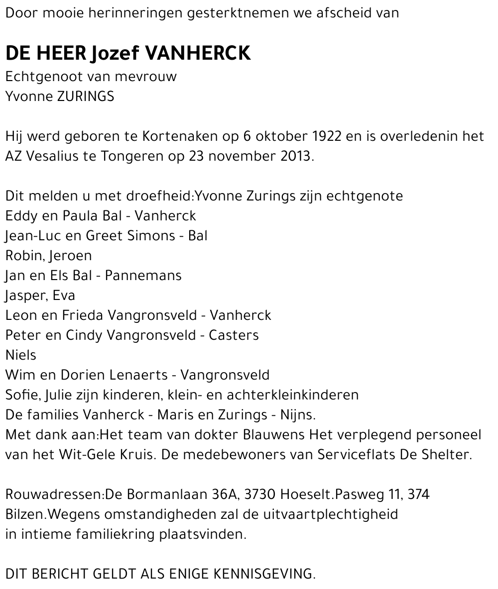 Jozef VANHERCK