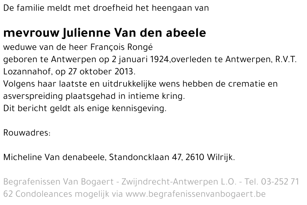 Julienne Van den abeele