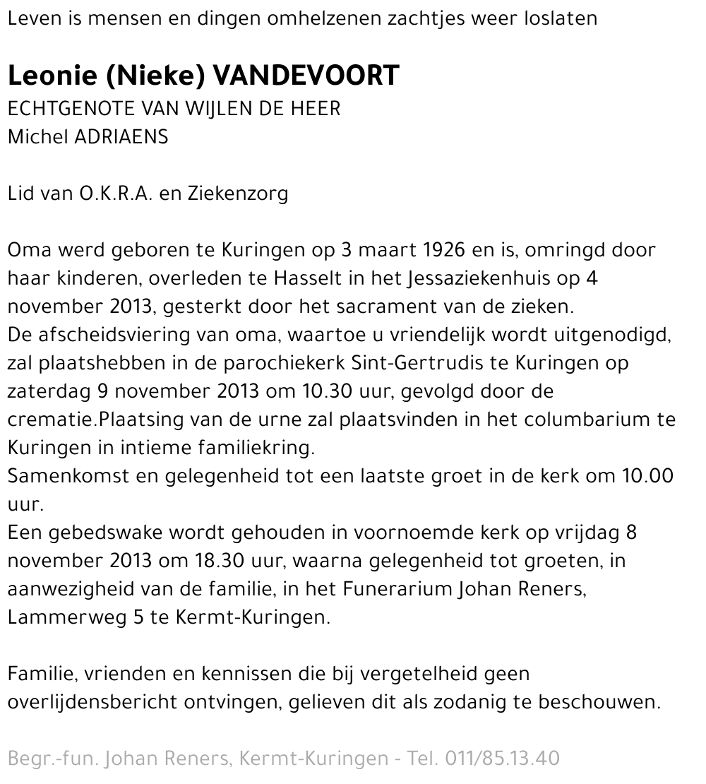 Leonie Vandevoort (Nieke)