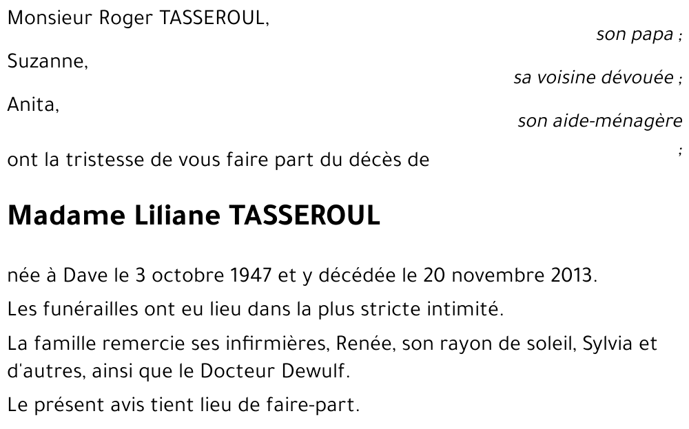 Liliane TASSEROUL