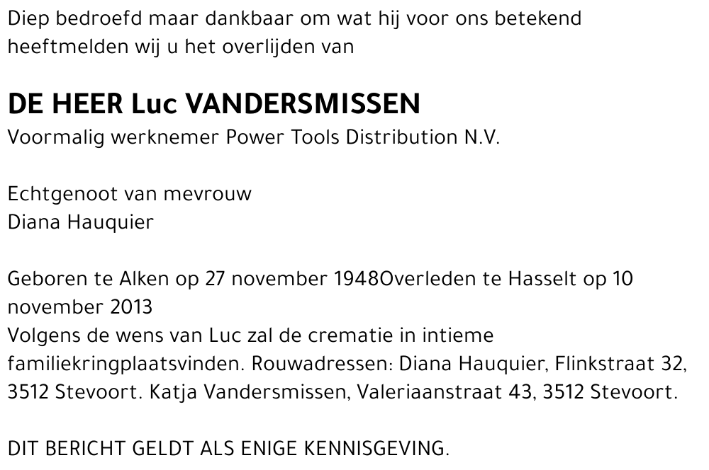 Luc VANDERSMISSEN