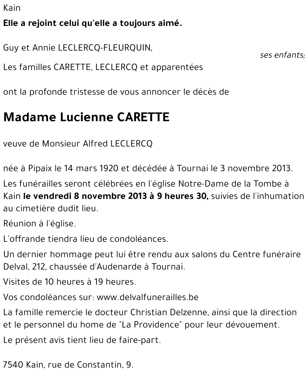 Lucienne CARETTE