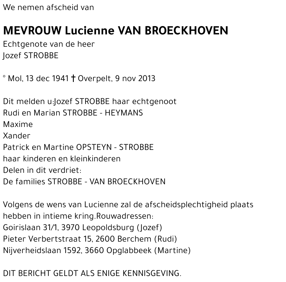 Lucienne Van Broeckhoven