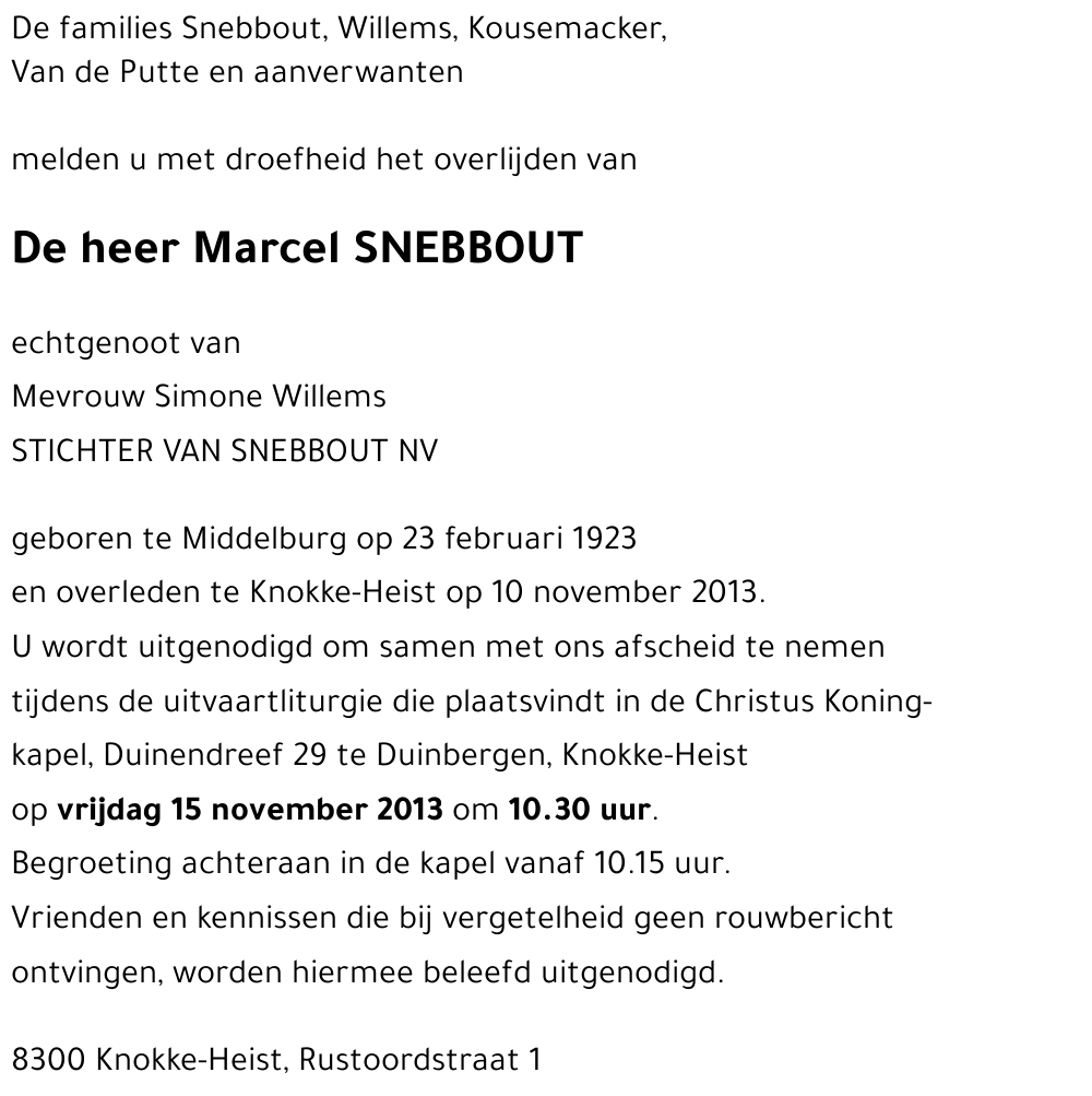 Marcel Snebbout