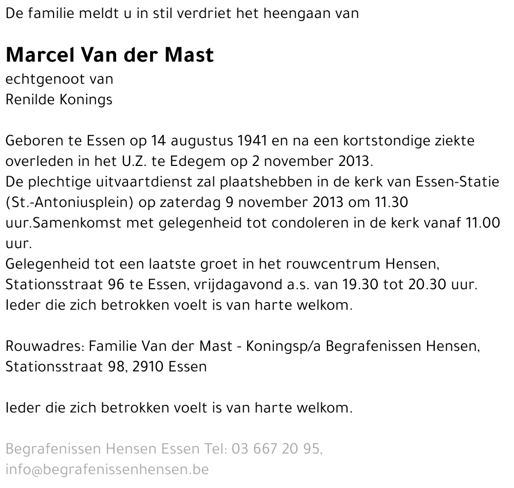 Marcel Van der Mast