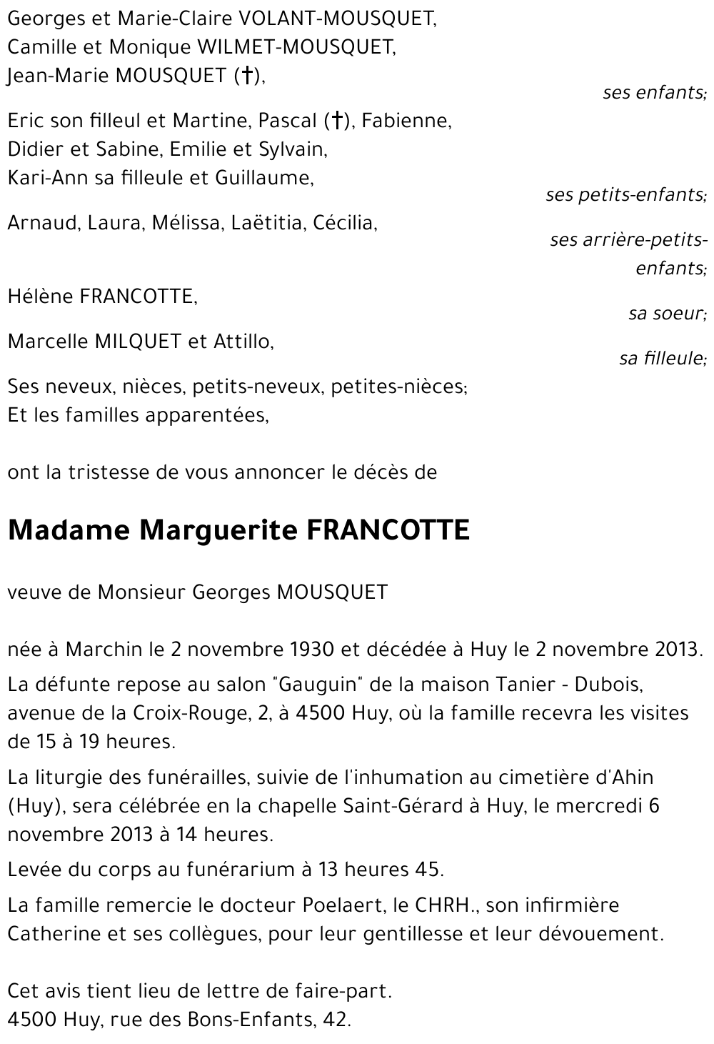 Marguerite FRANCOTTE