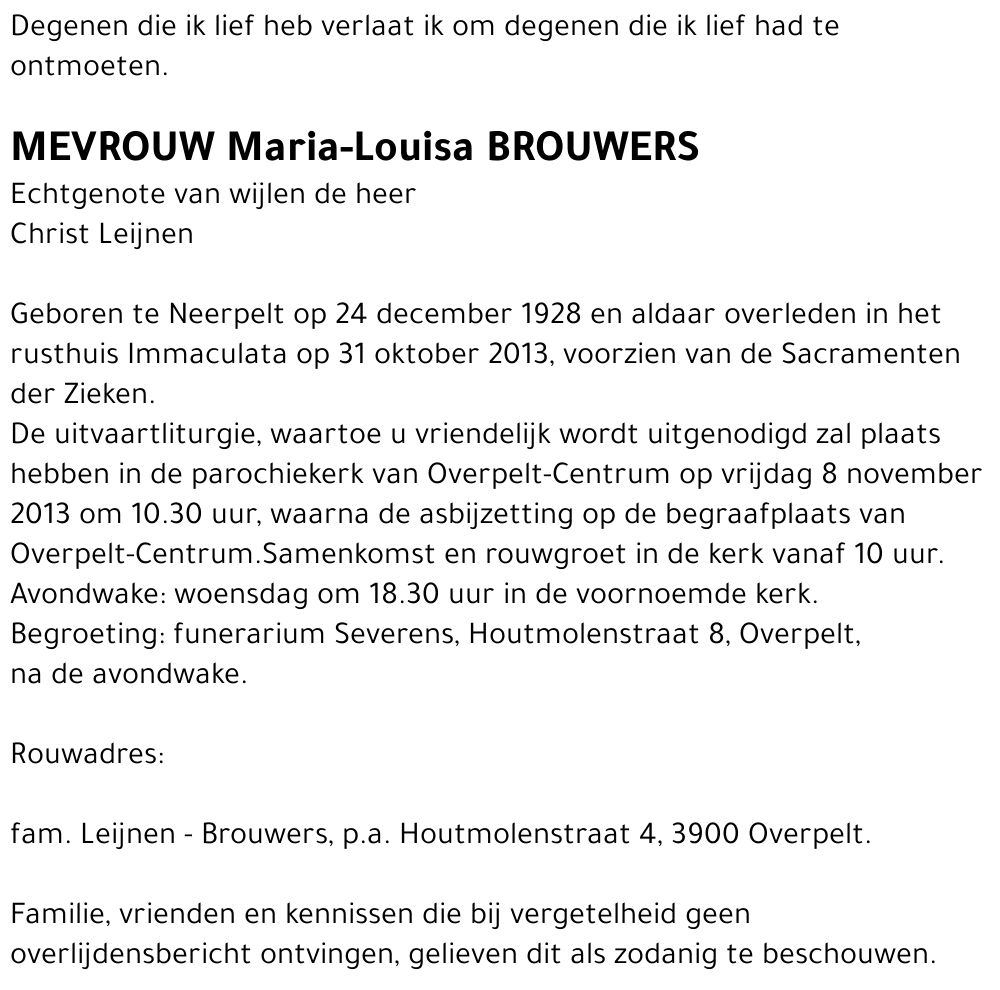 Maria-Louisa Brouwers