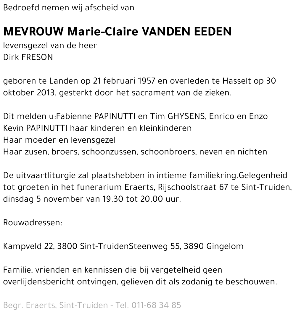 Marie-Claire Vanden Eeden