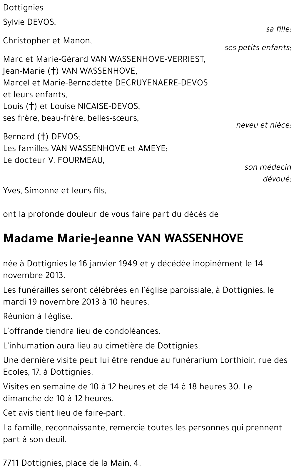 Marie-Jeanne VAN WASSENHOVE
