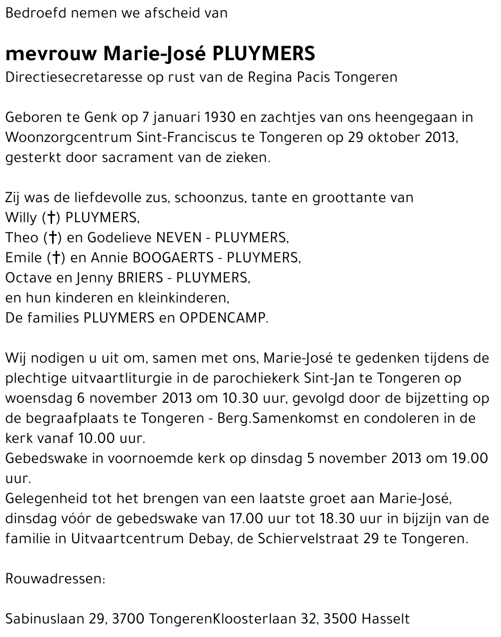 Marie-José PLUYMERS
