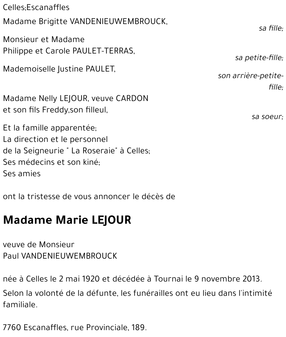 Marie LEJOUR