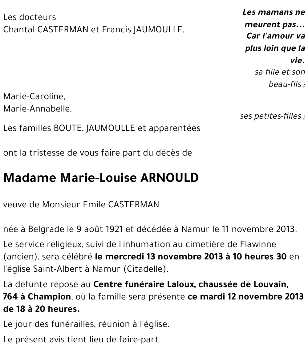 Marie-Louise ARNOULD