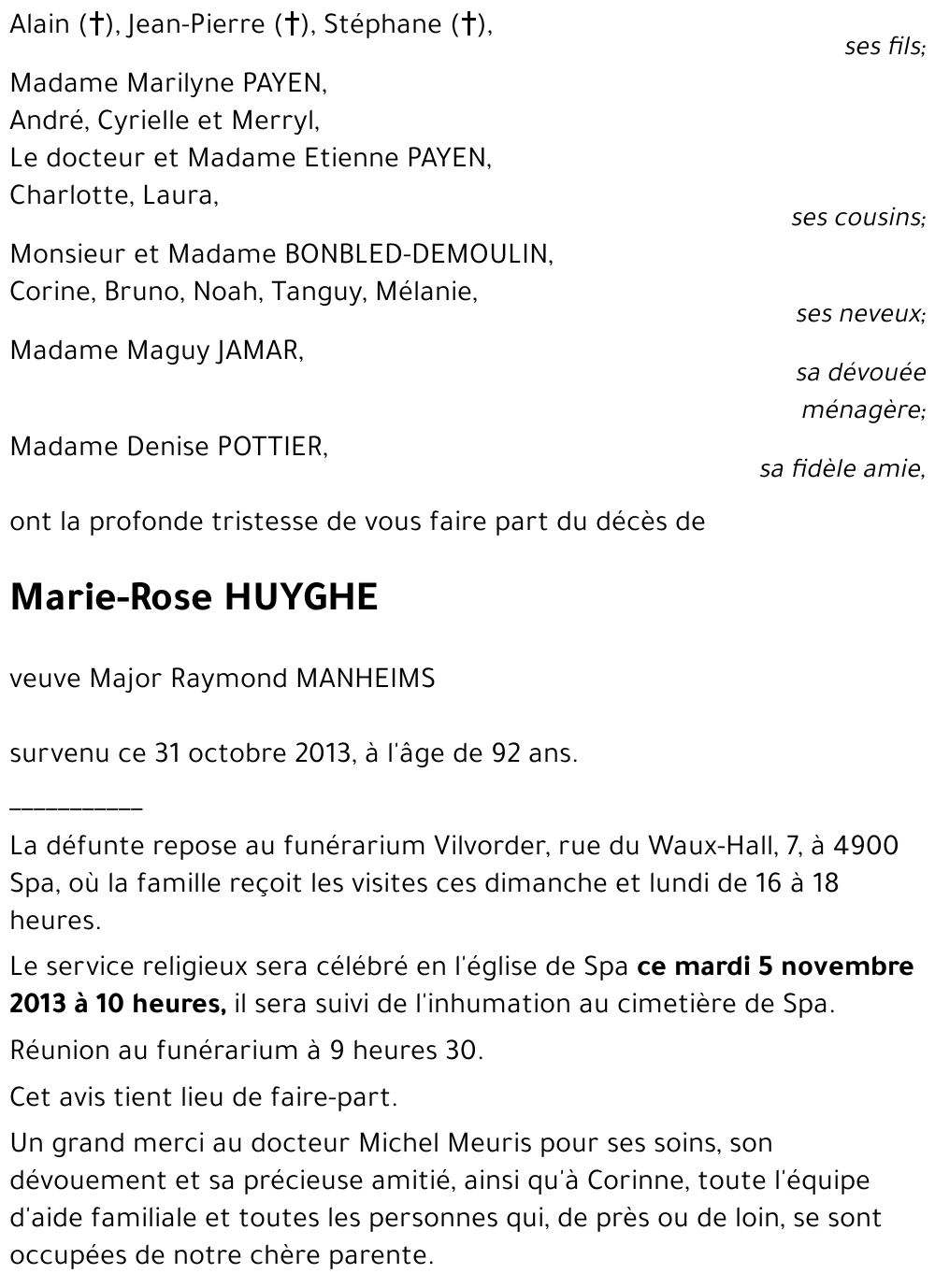 Marie-Rose HUYGHE