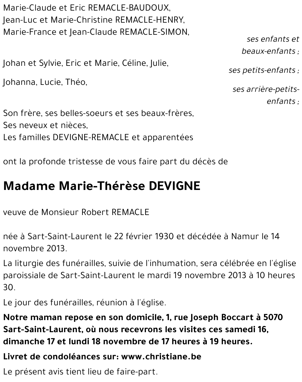 Marie-Thérèse DEVIGNE