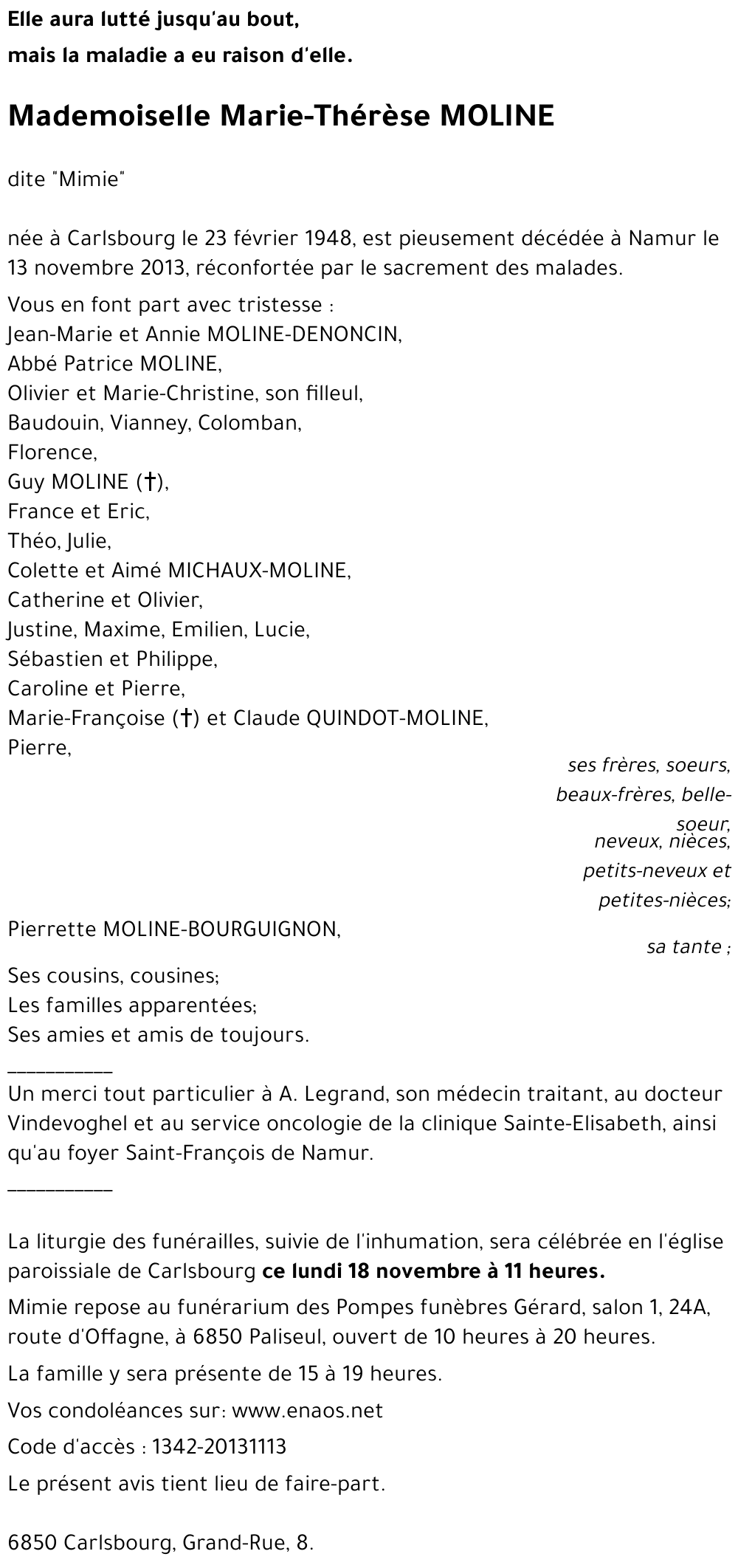 Marie-Thérèse MOLINE