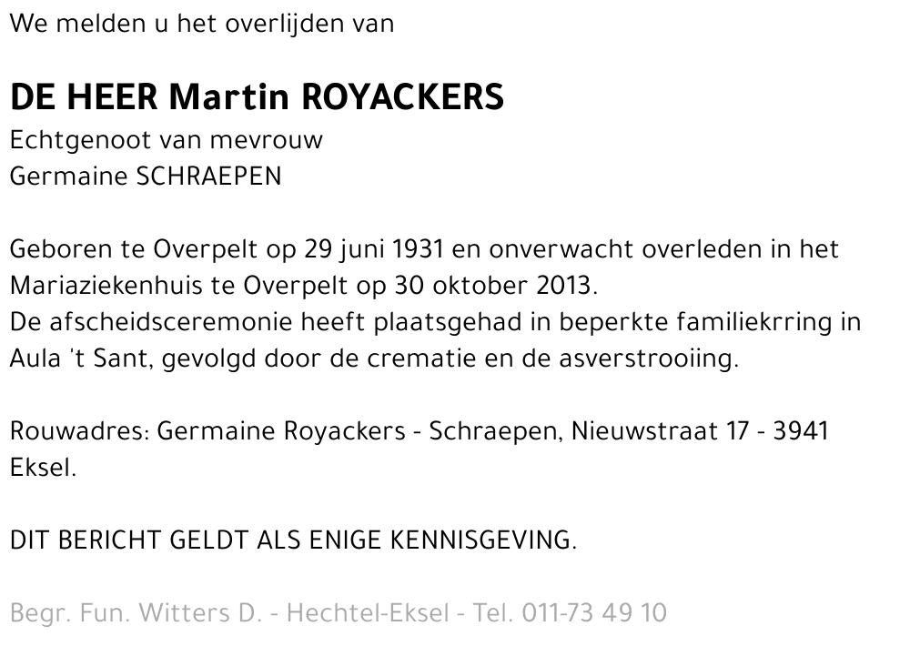 Martin ROYACKERS