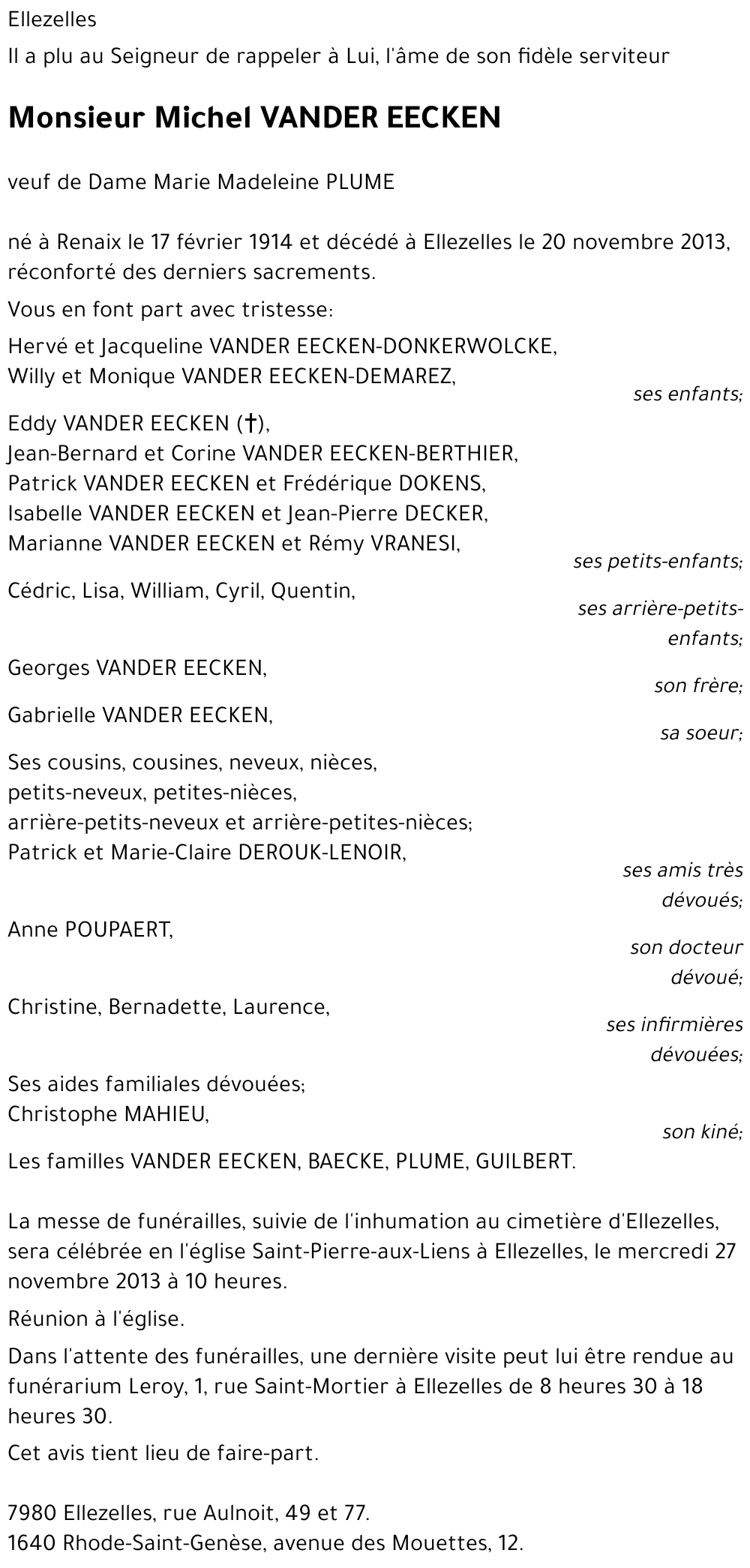 Michel VANDER EECKEN