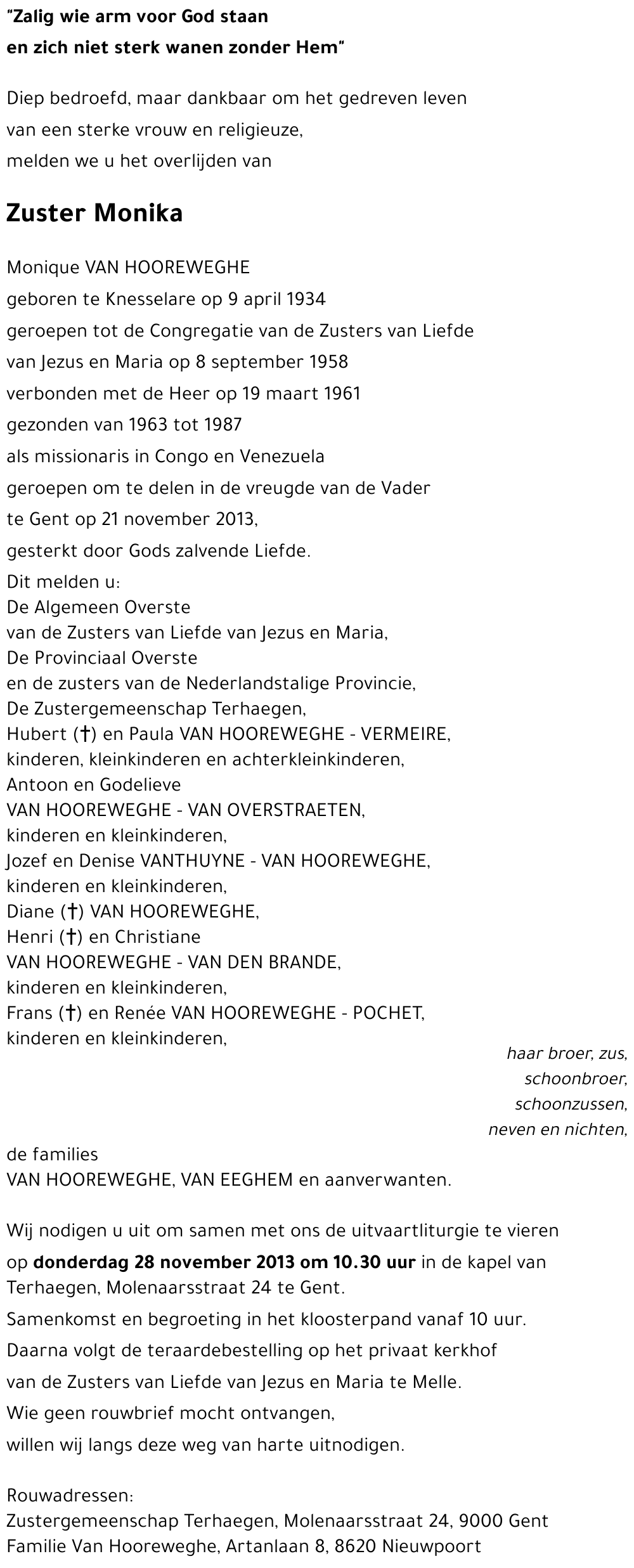 Monique Van Hooreweghe