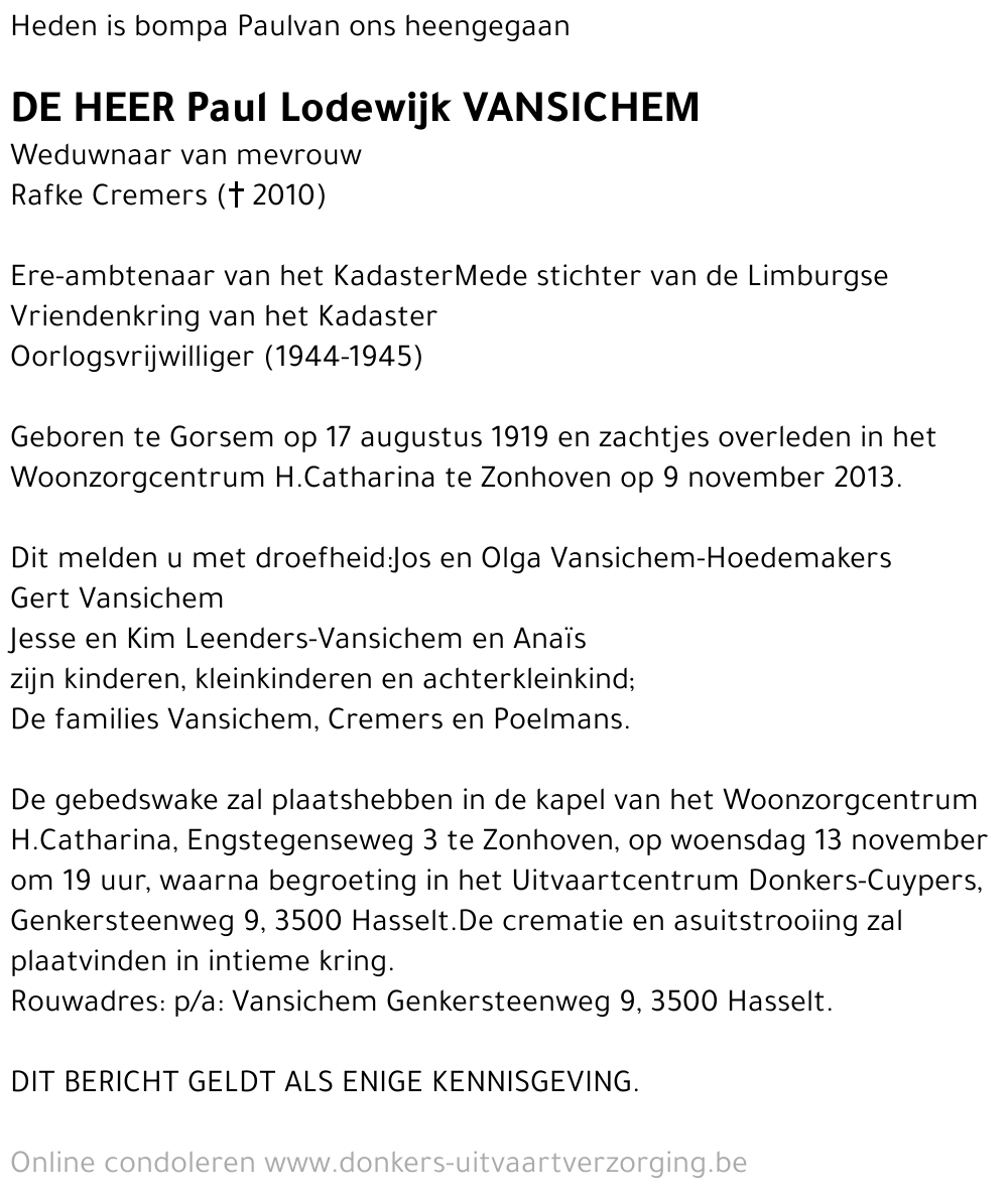 Paul Lodewijk Vansichem