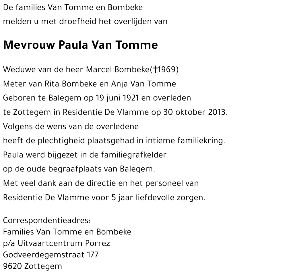 Paula Van Tomme