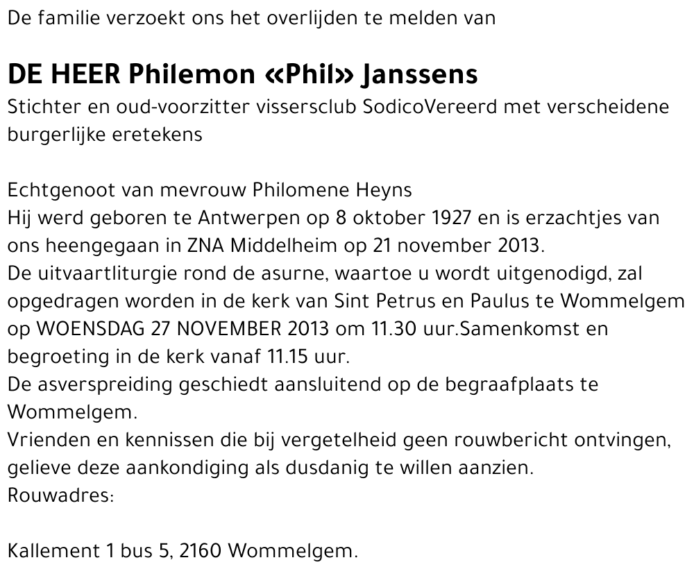 Philemon «Phil» Janssens