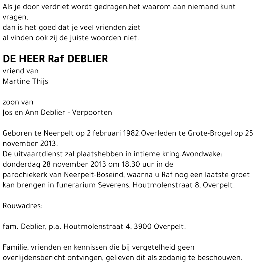 Raf Deblier