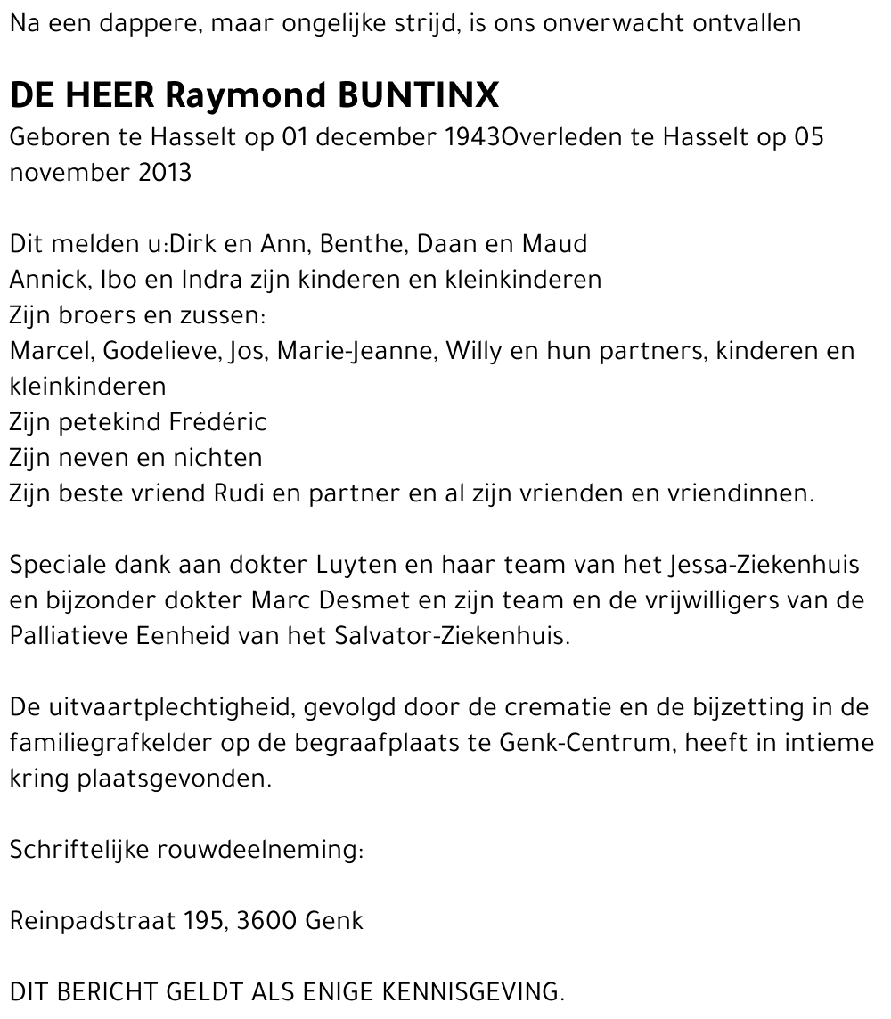 Raymond BUNTINX