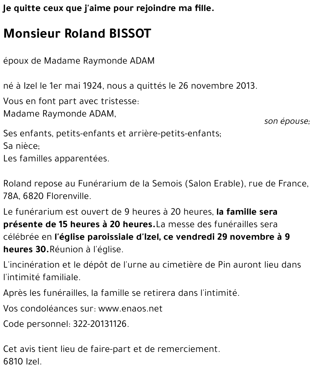 Roland BISSOT