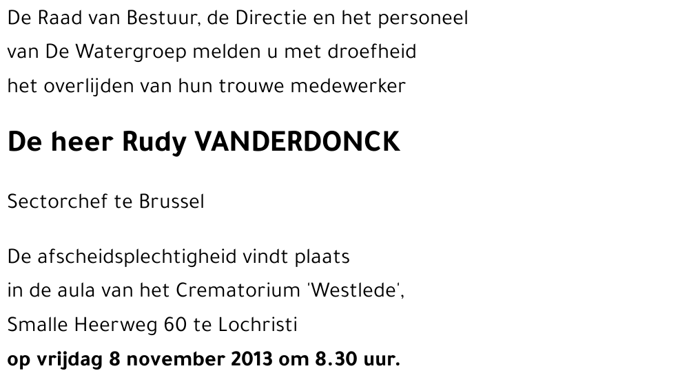 Rudy VANDERDONCK