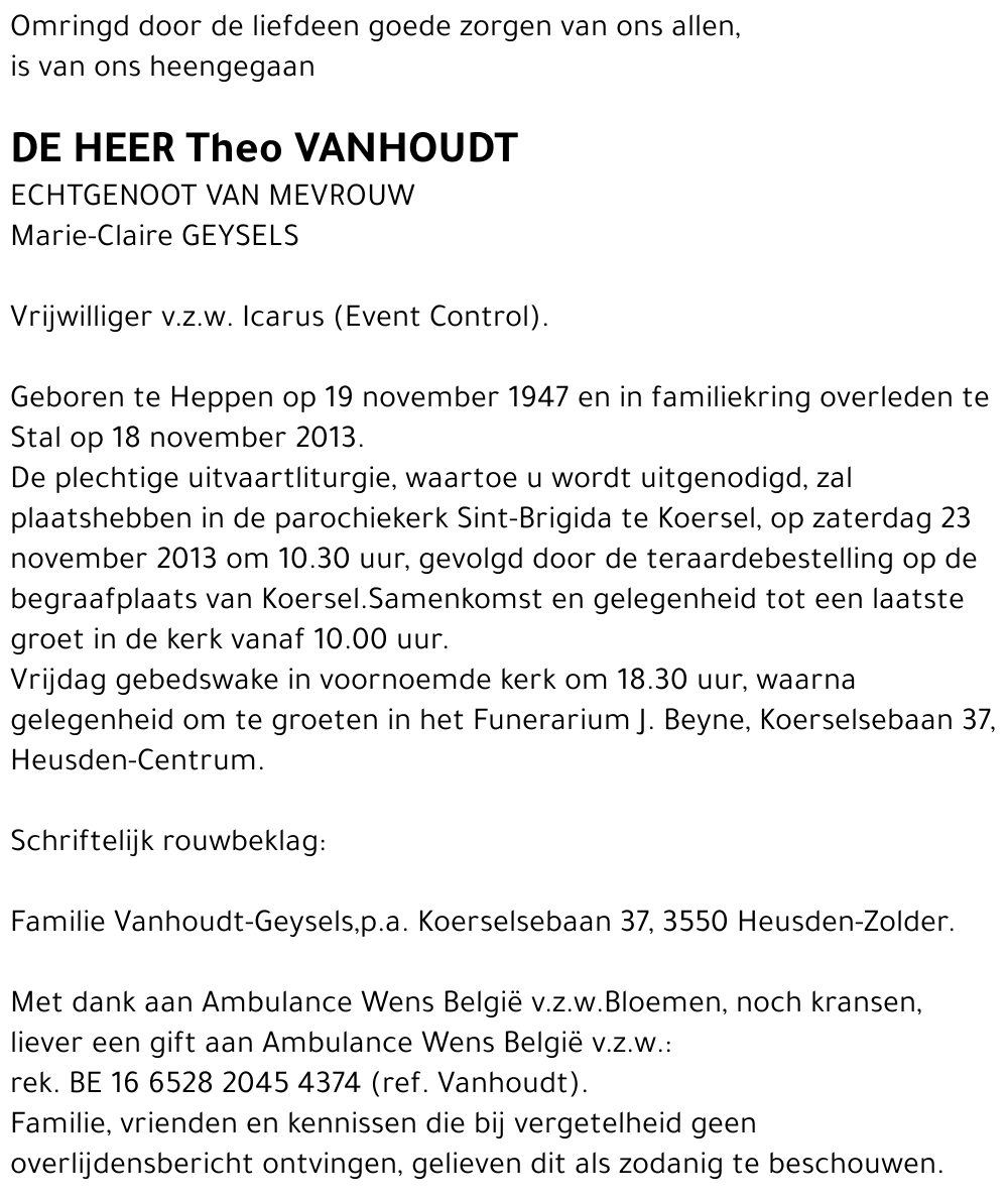 Theo Vanhoudt