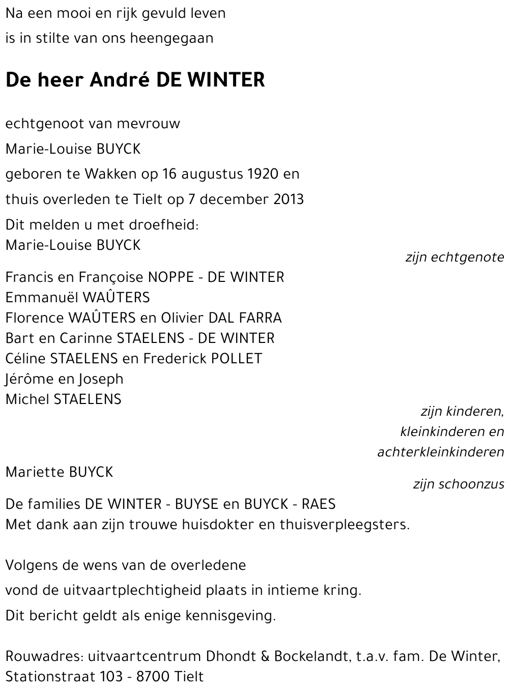 André DE WINTER