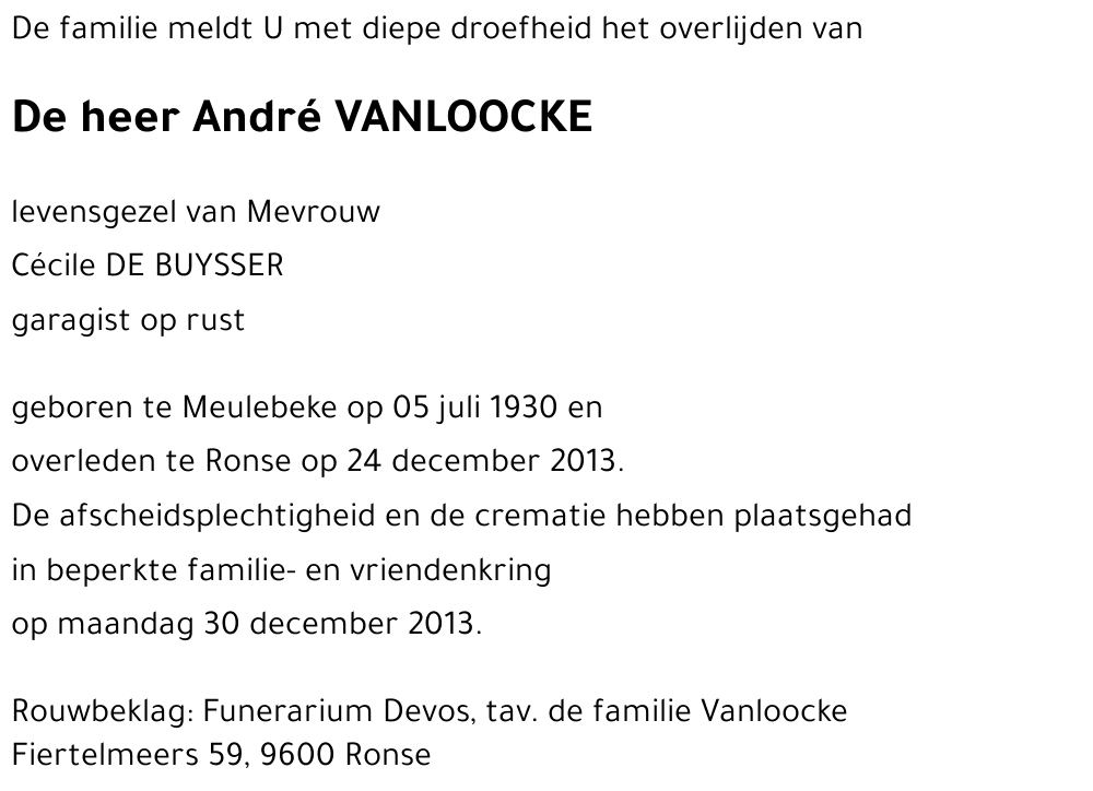 André VANLOOCKE