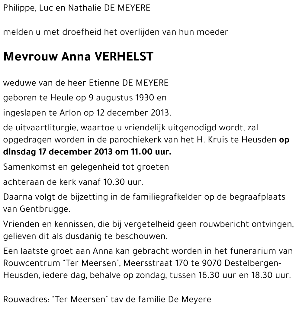 Anna VERHELST