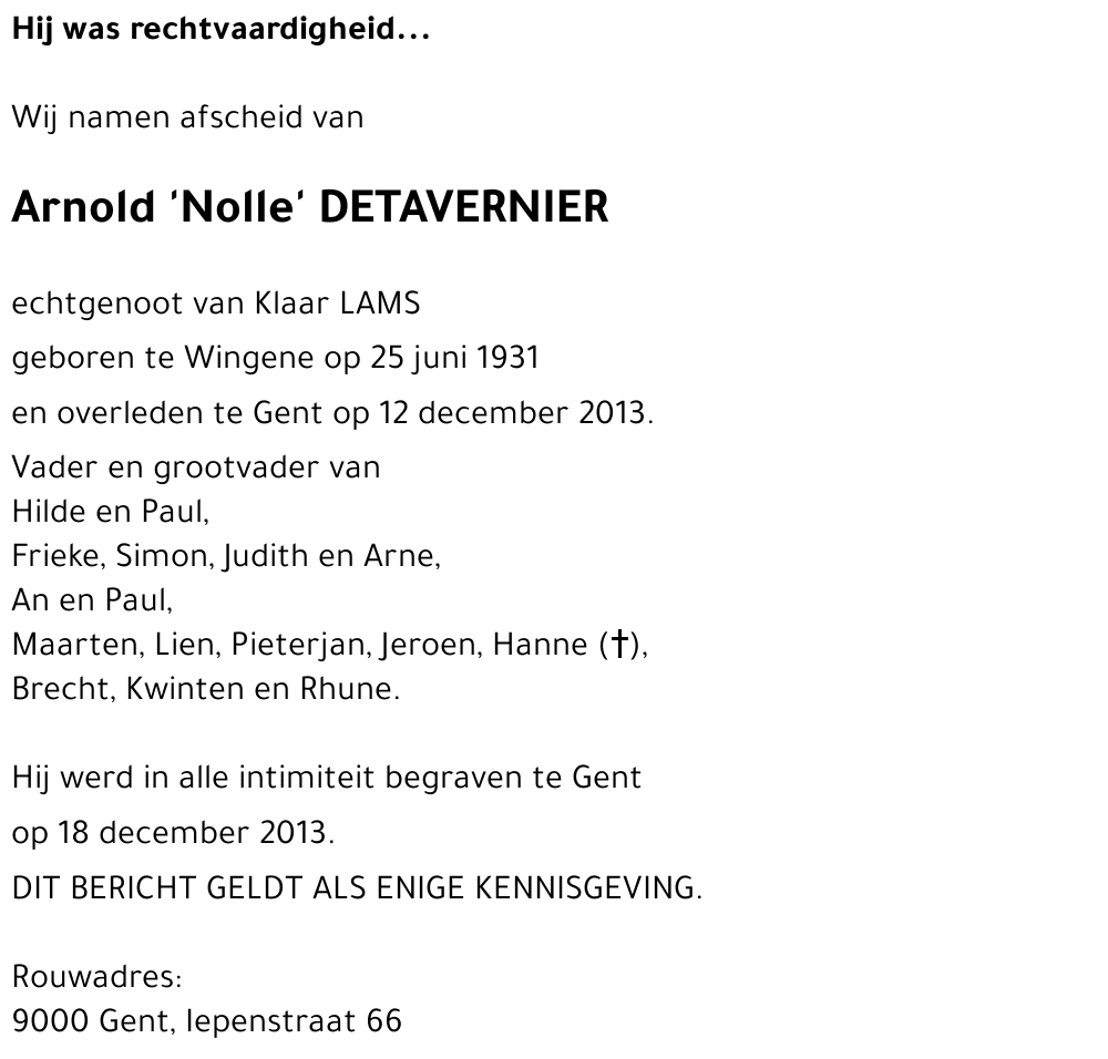 Arnold DETAVERNIER