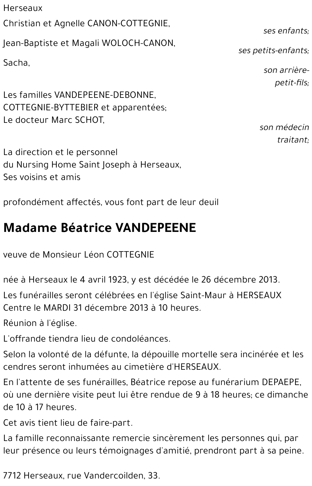 Béatrice VANDEPEENE