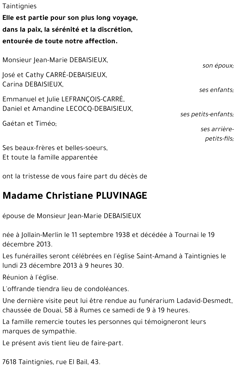 Christiane PLUVINAGE
